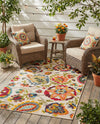 Outdoor Marrakesh Collection Area Rug - Fes Rectangle Multi Beige  lifestyle 63