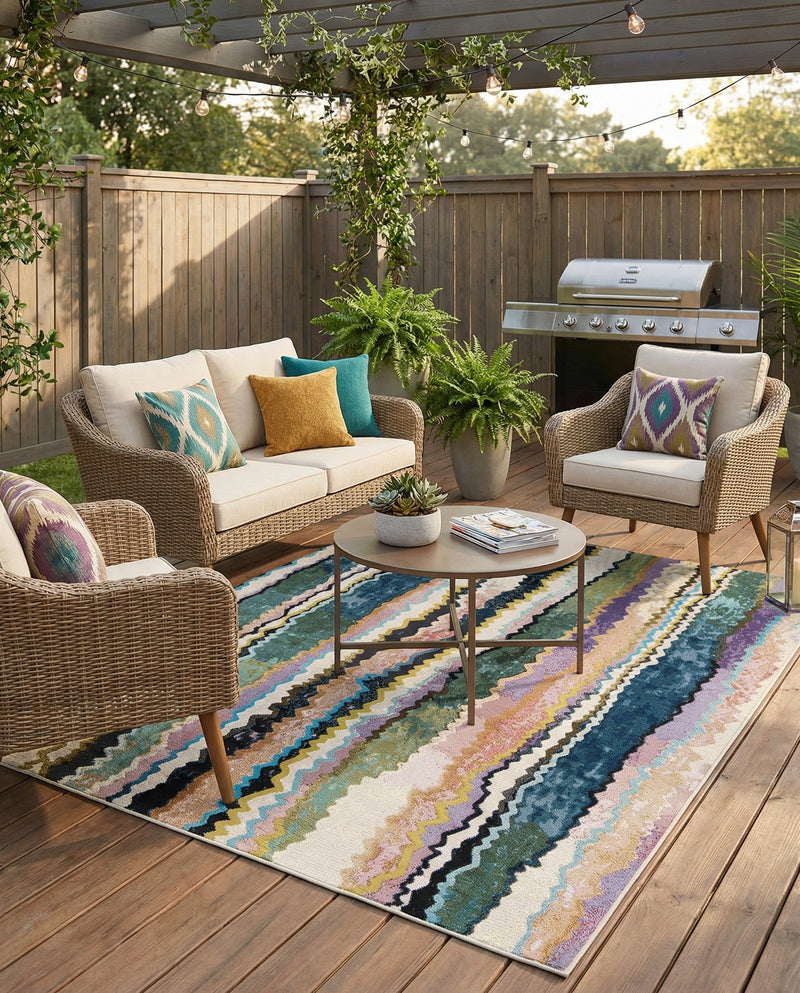 Urban Terrace Collection Area Rug -  Capri Rectangle Multi  lifestyle 13