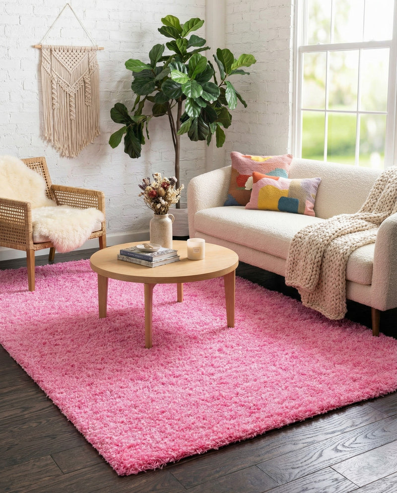 Plush Oasis Collection Area Rug - Serenity (Taffy Pink) Rectangle Taffy Pink  lifestyle 11