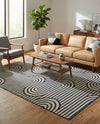 Urban Terrace Collection Area Rug -  Uptown Rectangle Black and White  lifestyle 16
