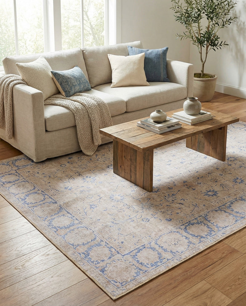 Heritage Elegance Collection Area Rug -  Nijo Rectangle Beige  lifestyle 8