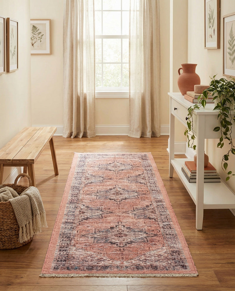 Bazaar Chic Collection Area Rug -  Chefchaouen Runner Salmon Pink  lifestyle 51