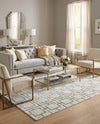 Hollywood Luxe Collection Area Rug -  Beverly (White Silver) Rectangle White Silver  lifestyle 17