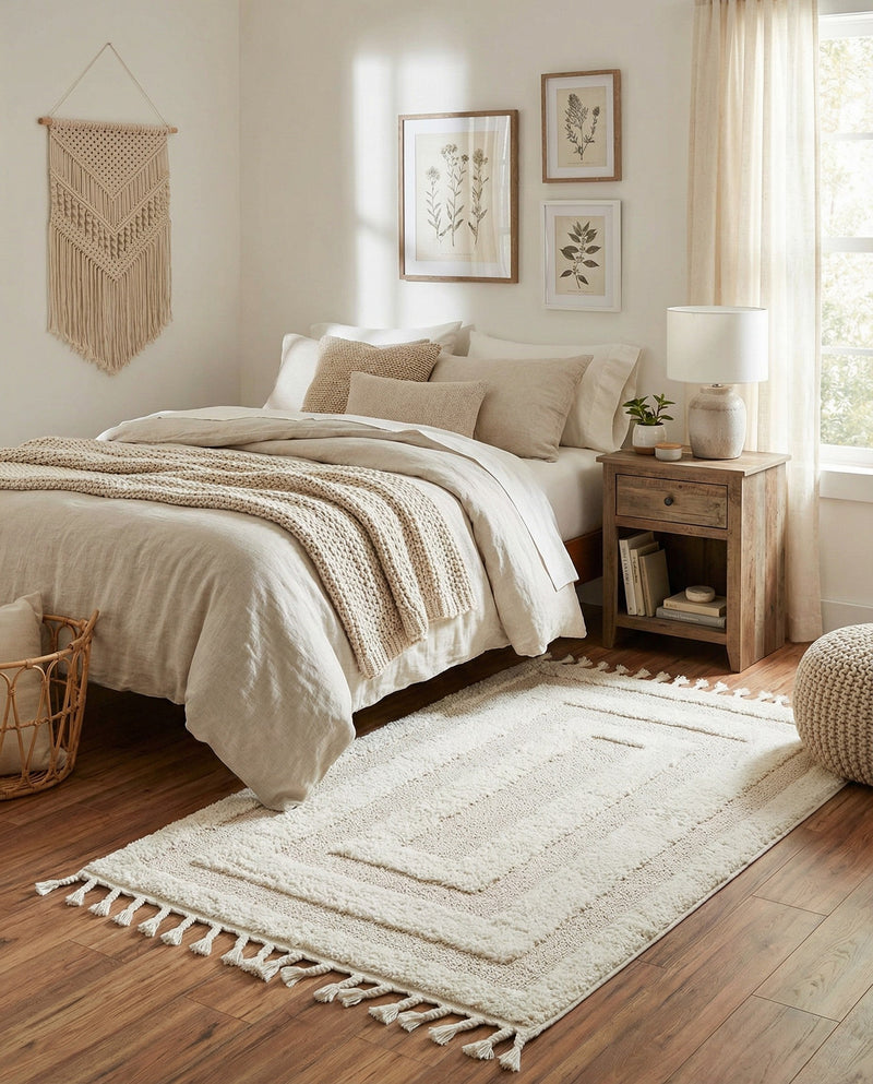 Sahara Chic Collection Area Rug -  Casablanca Rectangle Ivory  lifestyle 69
