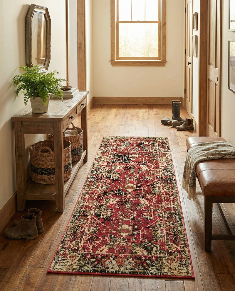Neptune Elegance Collection Area Rug -  Galatea (Burgundy) Runner Burgundy  lifestyle 31