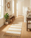 Tassel Trail Collection Area Rug - Pathway (Beige) Runner Beige  lifestyle 44