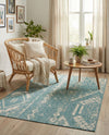 Desert Nomad Terrace Collection Area Rug - Sahara (Light Aqua) Rectangle Light Aqua  lifestyle 9