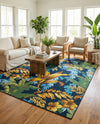 Seaside Blooms Collection Area Rug -  Grove Rectangle Multi  lifestyle 42