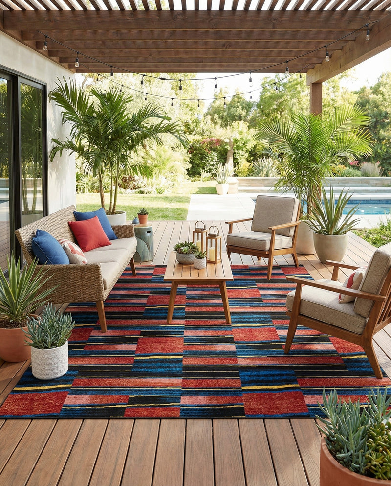 Urban Terrace Collection Area Rug -  Courtyard Rectangle Multi  lifestyle 23