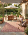 Savannah Pergola Collection Area Rug -  Pavilion (Rust Red) Rectangle Rust Red  lifestyle 4