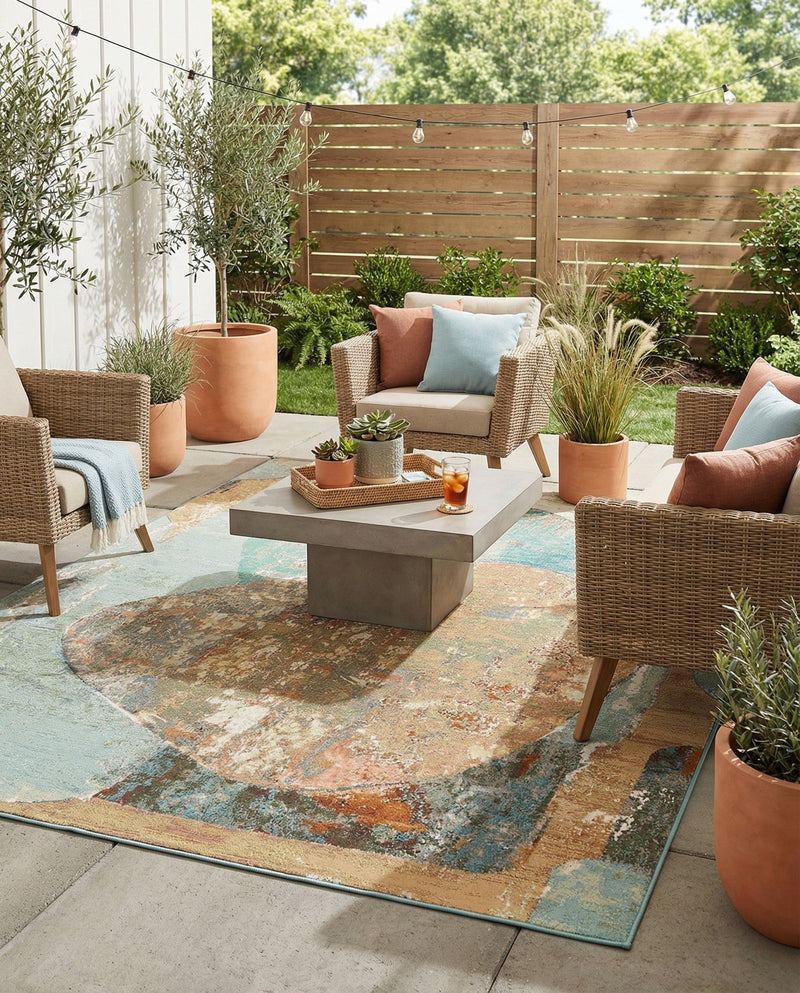 Urban Terrace Collection Area Rug -  Portico Rectangle Multi  lifestyle 18