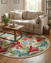 Outdoor Marrakesh Collection Area Rug -  Midelt Round Multi  lifestyle 60