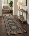 Patio Heritage Collection Area Rug -  Lafayette (Black) Runner Black  lifestyle 77