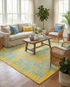 Urban Oasis Rugs Collection Area Rug -  Penthouse (Yellow and Aqua) Square Yellow and Aqua  lifestyle 17