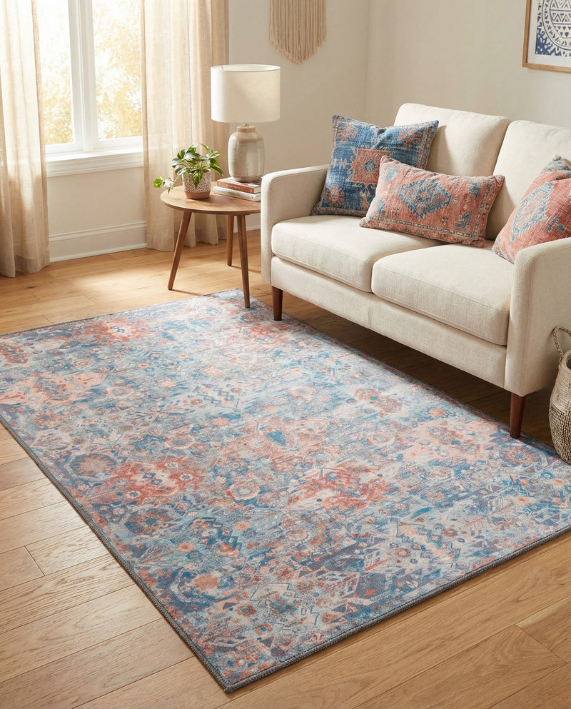 Heritage Elegance Collection Area Rug -  Potala Rectangle Blue  lifestyle 16