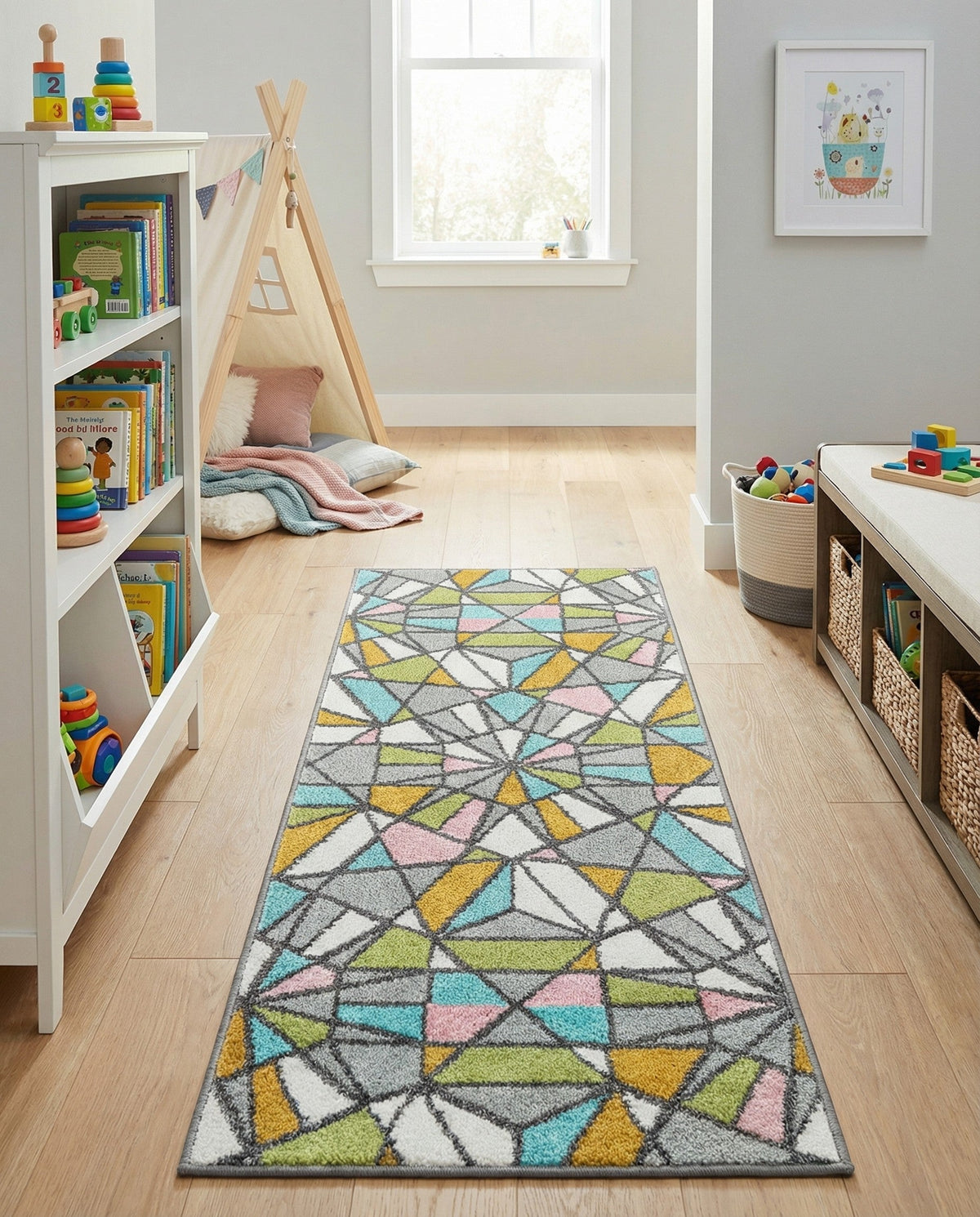 Wonder Tykes Collection Area Rug -  Chromatic Runner Multi  lifestyle 41