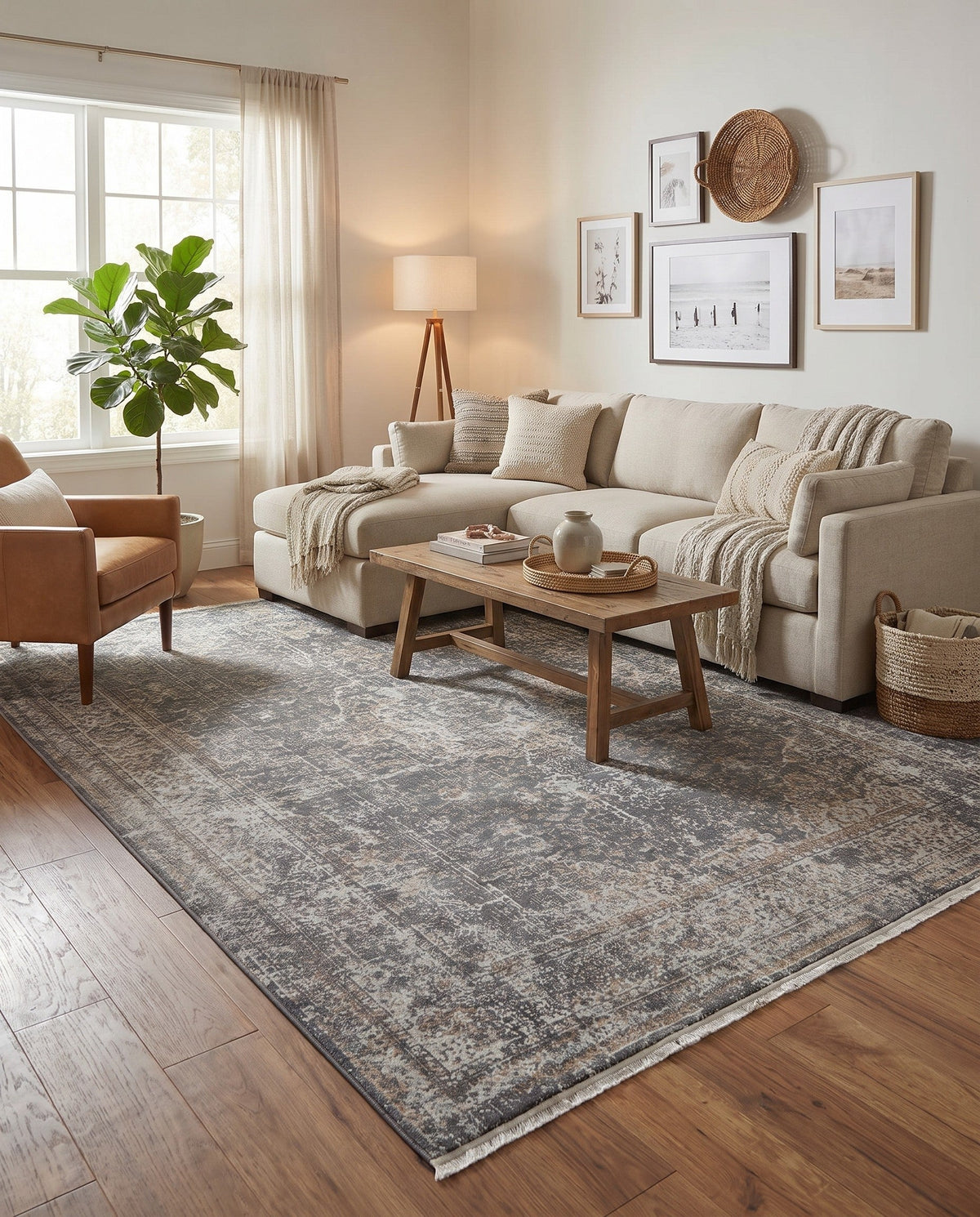 Caribbean Breeze Collection Area Rug -  Utila Rectangle Fume Gray  lifestyle 32