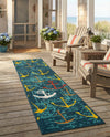 Seaside Haven Rugs Collection Area Rug -  Lighthouse Runner Navy Blue  lifestyle 70