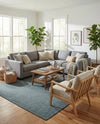 Seaside Serenity Collection Area Rug - Veranda (Teal) Rectangle Teal  lifestyle 25