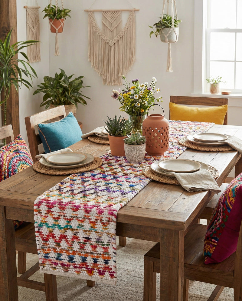Woven Udaipur Collection Area Rug - Howrah Table Runner Multi  lifestyle 38