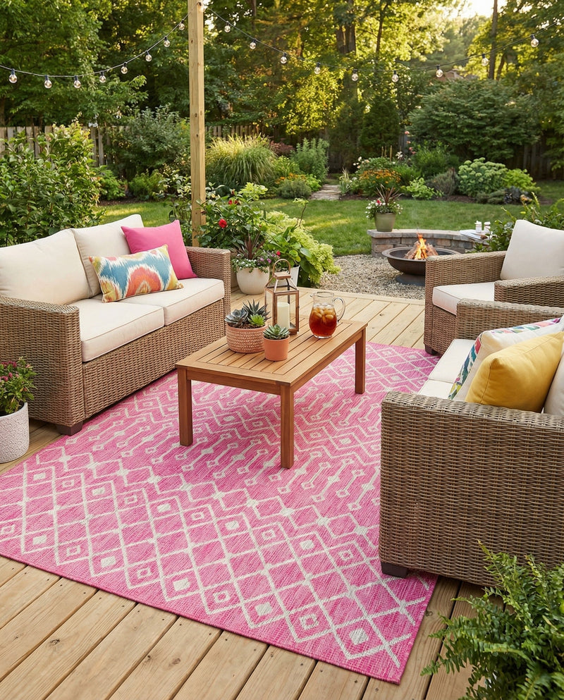 Savannah Pergola Collection Area Rug -  Pergola (Fuschia) Rectangle Fuschia  lifestyle 6