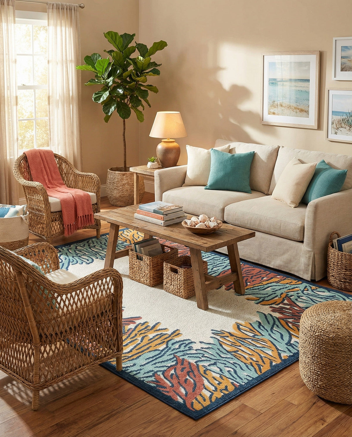 Caribbean Terrace Collection Area Rug -  Tortola Rectangle Multi  lifestyle 6