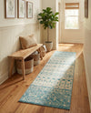 Mediterranean Lattice Collection Area Rug -  Casablanca (Ivory Blue) Runner Ivory Blue  lifestyle 35