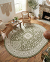 Tribal Terrace Treasures Collection Area Rug -  Incan Isle (Green) Oval Green  lifestyle 47