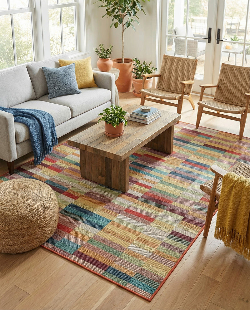 Coastal Terrace Collection Area Rug -  Harbor Rectangle Multi  lifestyle 10