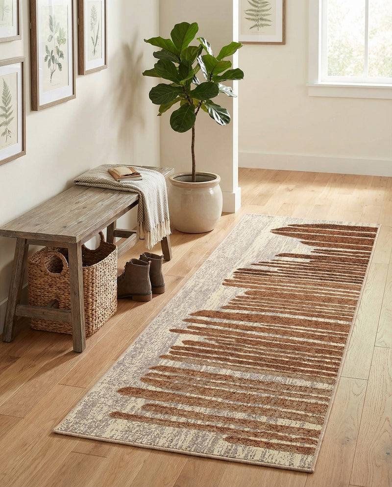 Urban Terrace Collection Area Rug -  Balcony Runner Beige Brown  lifestyle 51