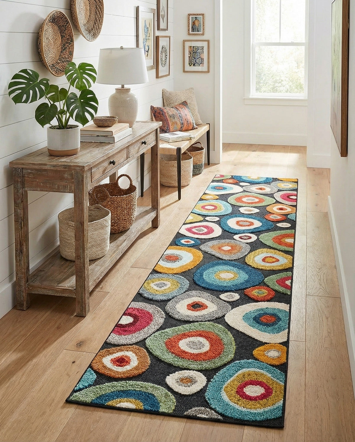 Outdoor Marrakesh Collection Area Rug -  Chefchaouen Runner Multi Black  lifestyle 165