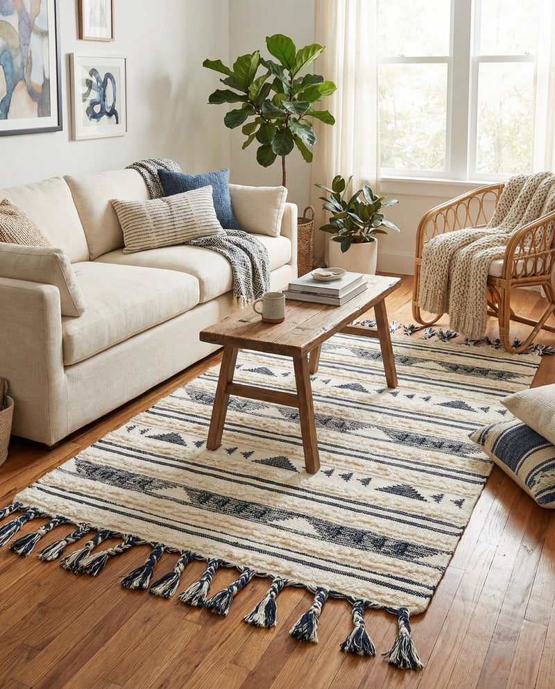 Sonoran Collection Area Rug - Montezuma Rectangle Navy Blue  lifestyle 19