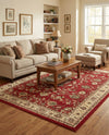 Isfahan Elegance Collection Area Rug - Naghsh-e Jahan (Burgundy) Rectangle Burgundy  lifestyle 39