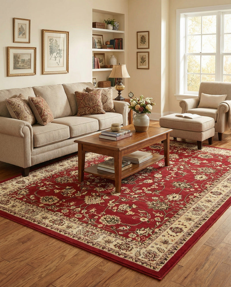 Isfahan Elegance Collection Area Rug - Naghsh-e Jahan (Burgundy) Rectangle Burgundy  lifestyle 39