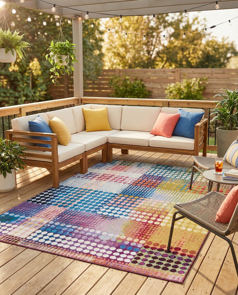 Urban Terrace Collection Area Rug -  Atrium Rectangle Multi  lifestyle 20
