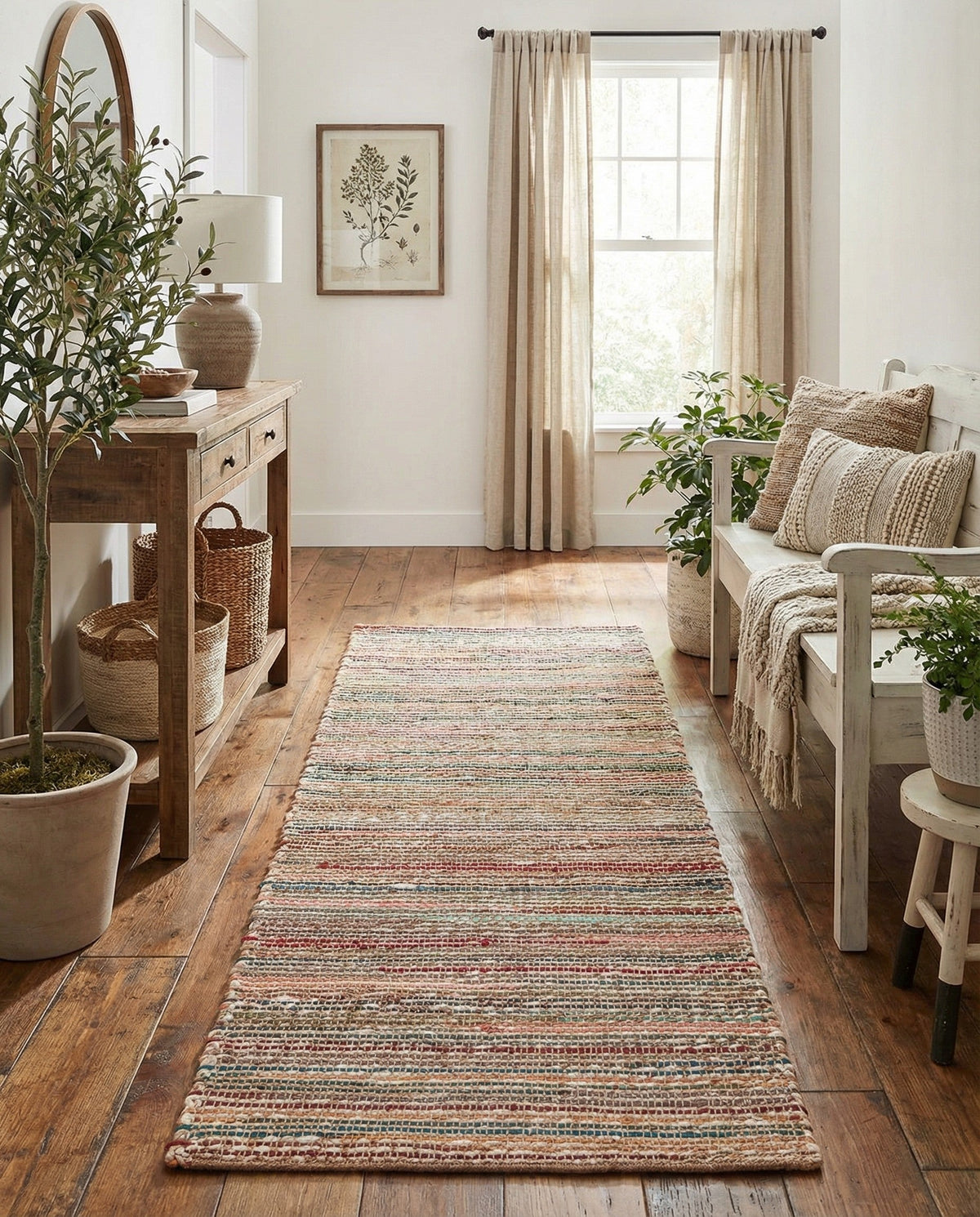 Savannah Jute Collection Area Rug - Serengeti Runner Multi  lifestyle 48