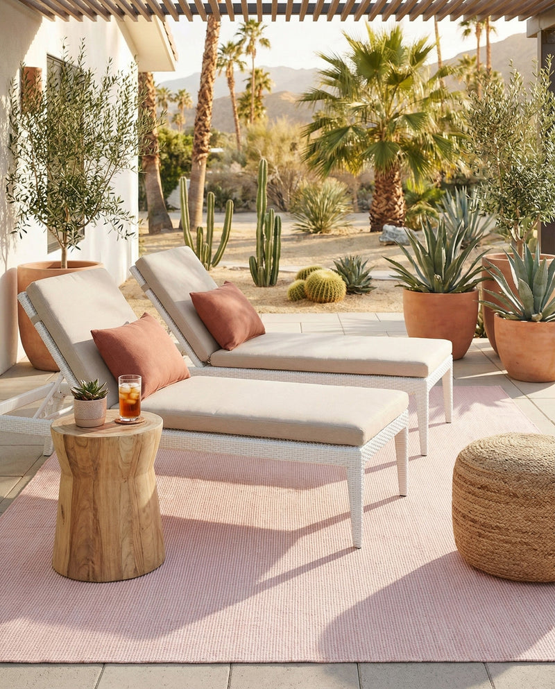 Jill Zarin Sedona Oasis Outdoor Collection Area Rug - Coconino (Pink Roses) Rectangle Pink Roses  lifestyle 21
