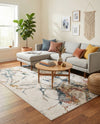 Jewel Oasis Collection Area Rug -  Opaline Rectangle White Navy  lifestyle 11