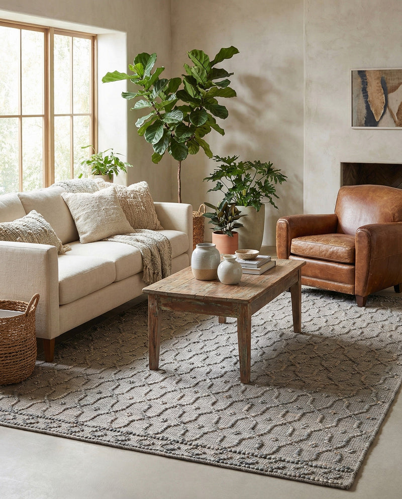 Savannah Weave Collection Area Rug - Serengeti Rectangle Gray  lifestyle 61