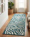 Savannah Escape Collection Area Rug -  Masai Runner Navy Blue and Ivory  lifestyle 62