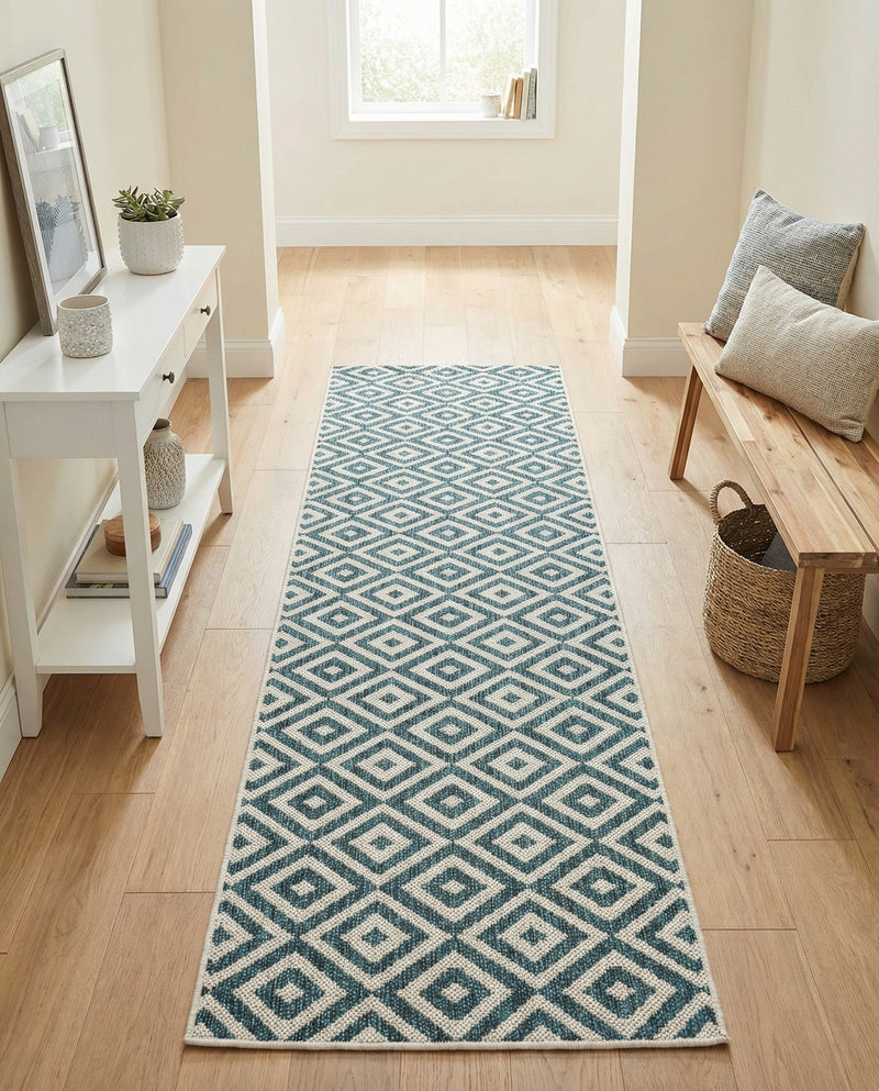 Urban Oasis Rugs Collection Area Rug -  Rooftop (Teal) Runner Teal  lifestyle 37