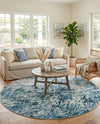 Serenity Sands Collection Area Rug -  Quietshore Round Blue  lifestyle 72