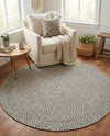 Highland Woven Jute Collection Area Rug - Glenmore (Gray) Round Gray  lifestyle 58