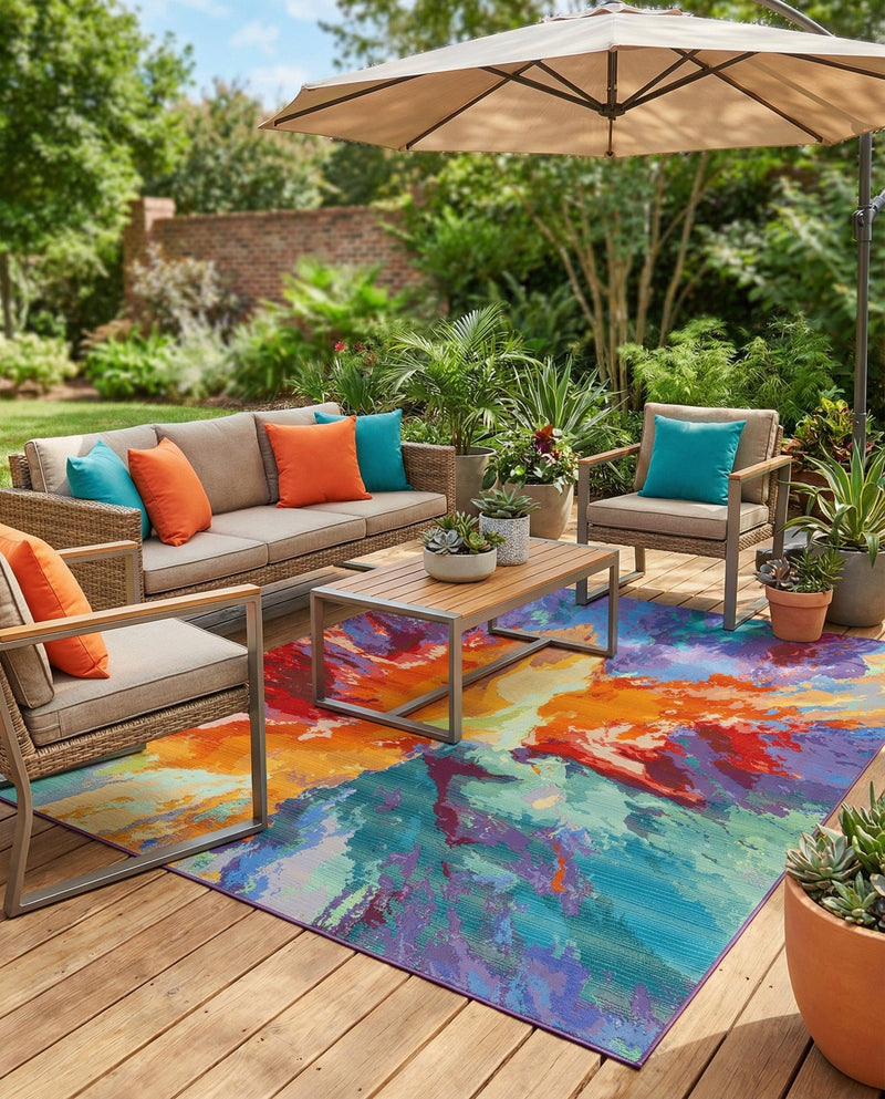 Urban Terrace Collection Area Rug -  Laneway Rectangle Multi  lifestyle 44
