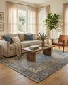 Savannah Threads Collection Area Rug - Charleston Rectangle Blue  lifestyle 4