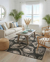 Seaside Haven Rugs Collection Area Rug -  Lighthouse (Black and White) Rectangle Black and White  lifestyle 18