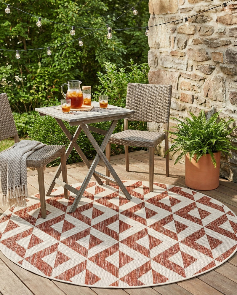 Urban Oasis Rugs Collection Area Rug -  Highrise (Rust Red) Round Rust Red  lifestyle 43