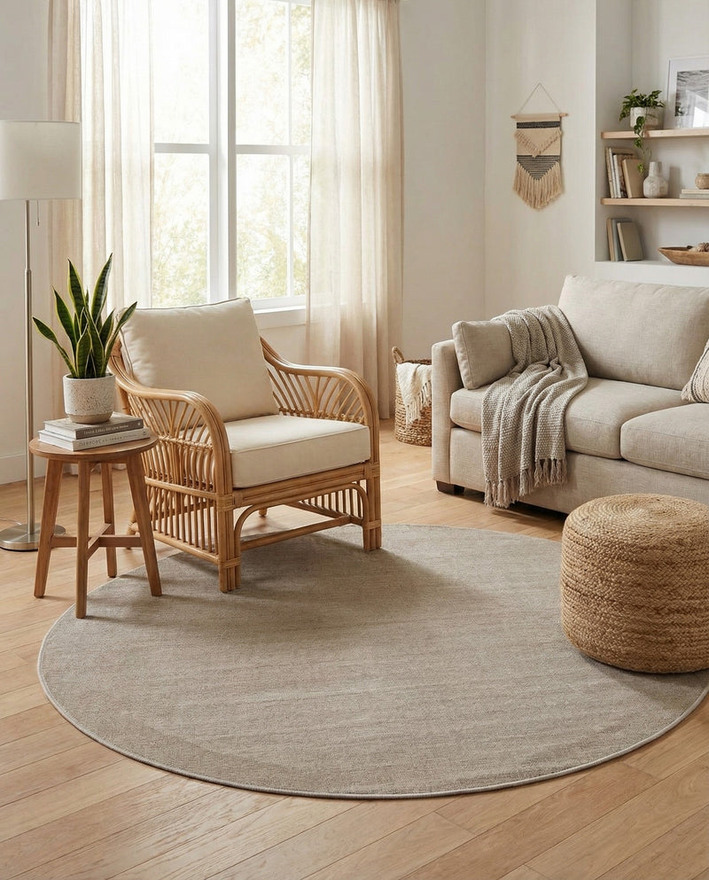 Soho Elegance Collection Area Rug - Chelsea (Gray) Round Gray  lifestyle 42