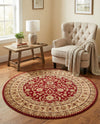 Jaipur Elegance Collection Area Rug -  Nahargarh (Red) Round Red  lifestyle 77