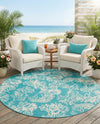 Seaside Haven Rugs Collection Area Rug -  Seaside Round Teal  lifestyle 63